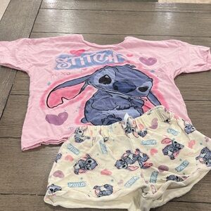 Disney Stitch Pink and Cream Pajama Set